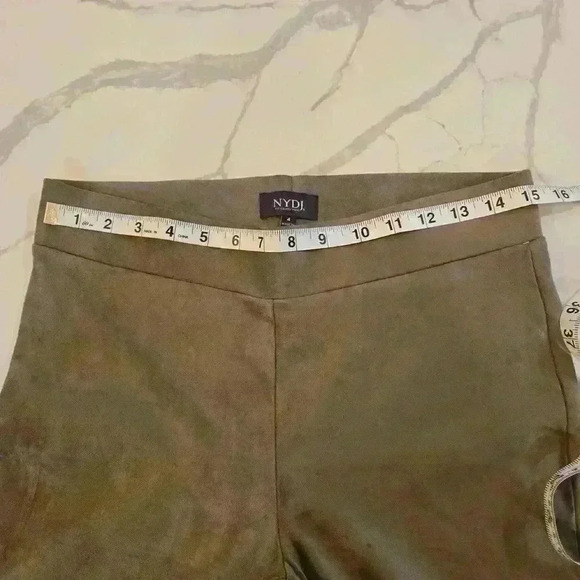 NYDJ Womens Faux Suede Stretch Leggings Tan Brown Size 4 - Picture 5 of 6